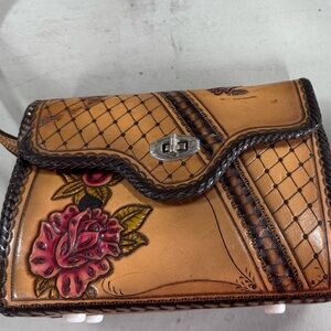 Handcrafted Floral Leather Bag